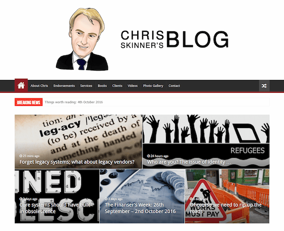 Chris Skinner The Finanser | Fintech News