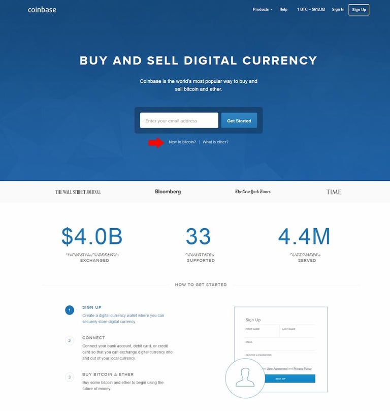 Digital Marketing Strategy Example : Coinbase