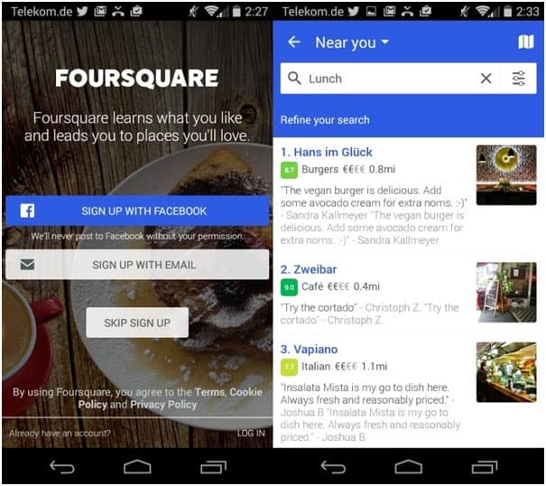 FourSquare-in-product-marketing-example