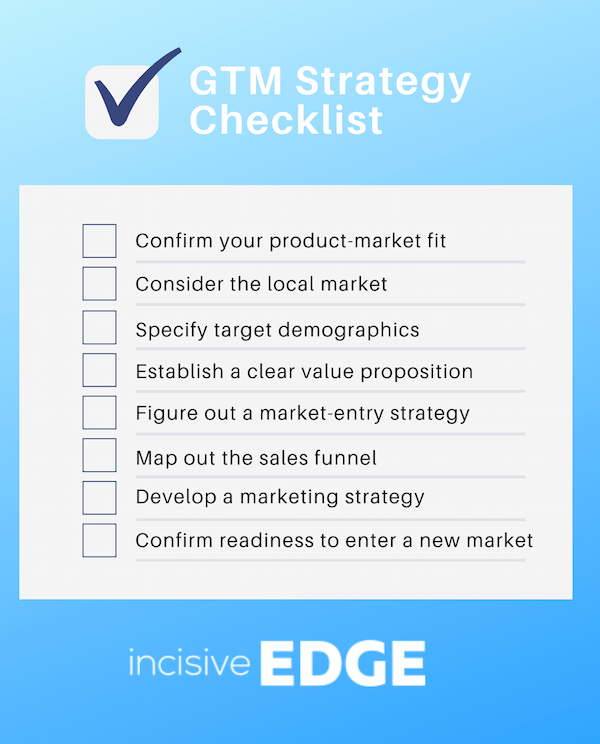 Go To Market strategy checklist