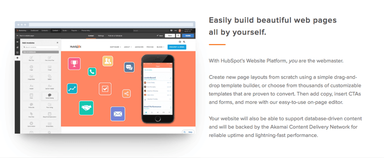 Hubspot web page builder