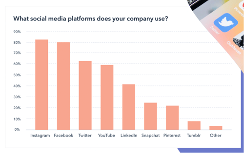 Report of the social media platforms some companies use for social media marketing