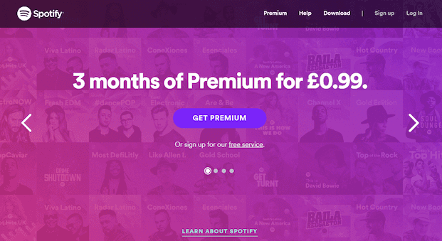CTA Spotify get premium 