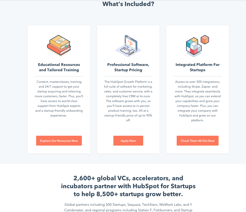 What’s included in HubSpot for Startups