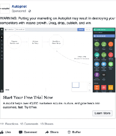 Autopilot Facebook ad gif