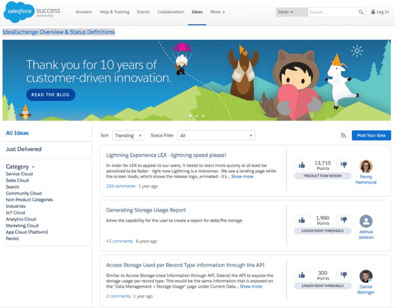 Salesforce have a great forum where customers can discuss their thoughts and opinions.
