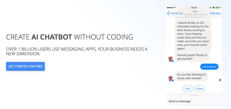 Create free chatbots with Botsify.