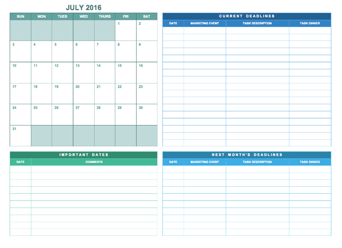 marketing calendar