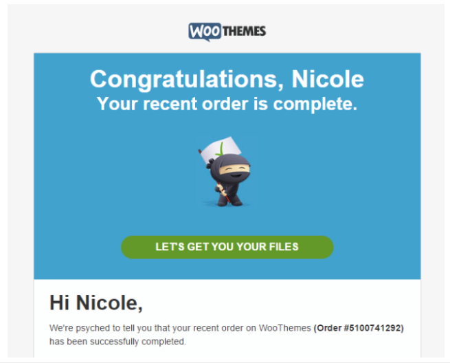 Affirm your customers' decision to buy from you with a congratulatory follow-up email from the email marketing workflow