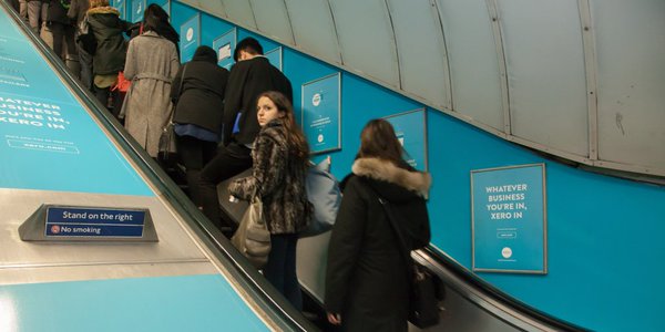 Fintech Marketing: xero tube escalator advert