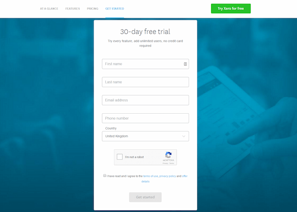 xero free trial for fintech